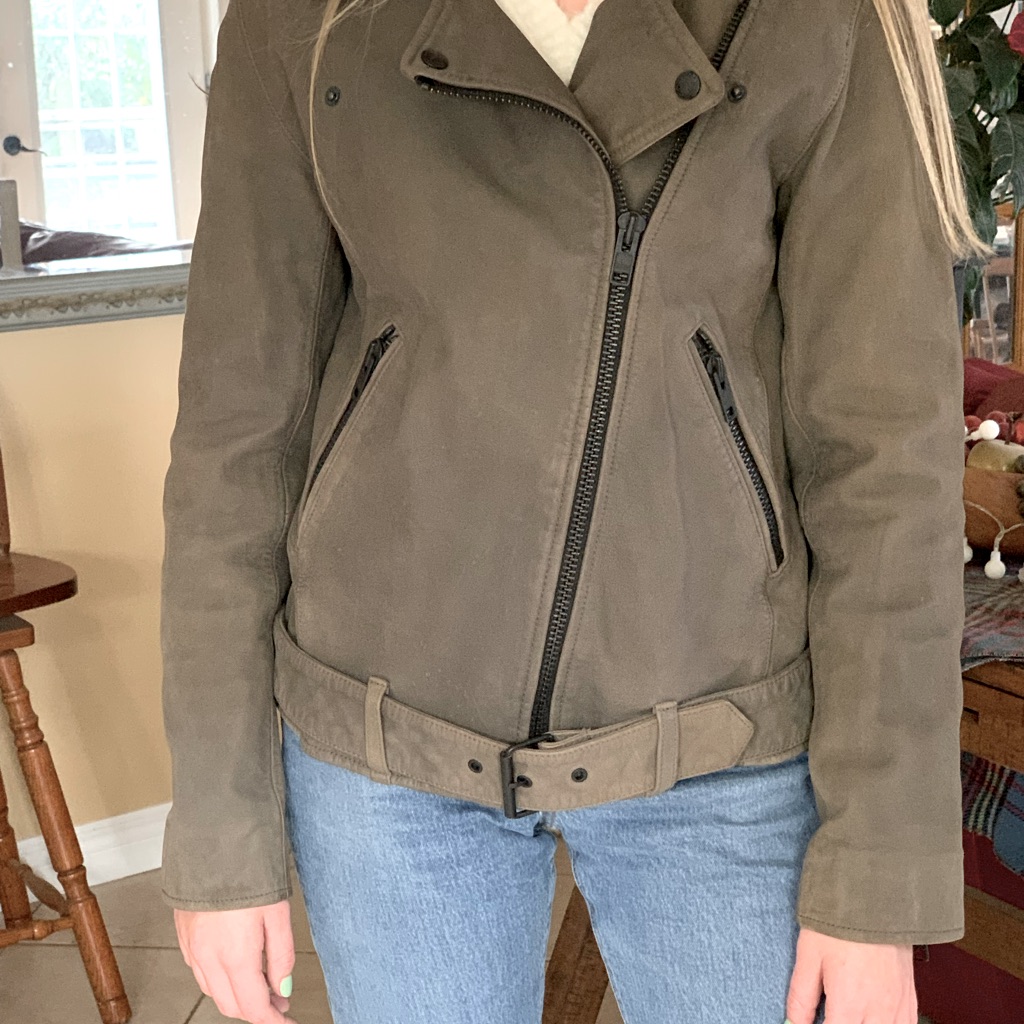 Current/Elliot Grey Leather Prospect Jacket Size 1